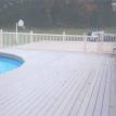 Evergrain composite decking with White Vinyl Rail